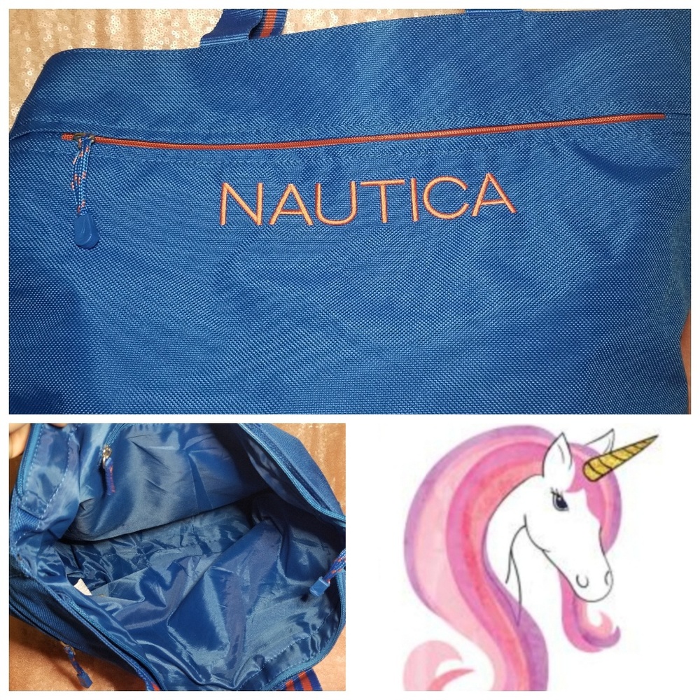Nautica Beach Tote Bag - Blue & Orange